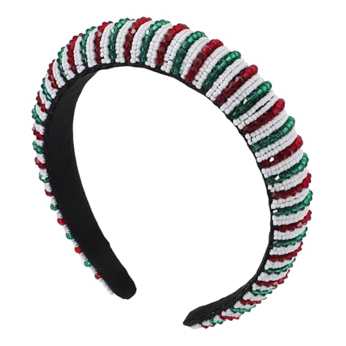 CLISPEED Weihnachts Stirnband Retro Perlen Handgefertigt Festlich Rotes Grün Breites Haarband Damen Party Accessoire CLISPEED Weihnachts Stirnband Retro Perlen Handgefertigt Festlich Rotes Grün Breites Haarband Damen Party Accessoire von CLISPEED