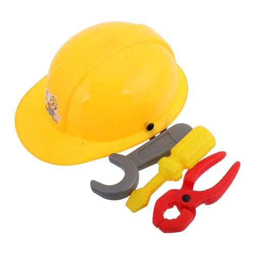 CLISPEED Werkzeugset mit Realistischer Schutzhelm Zange Schraubendreher und Schraubenschlüssel Pädagogisches für Rollenspiele und Bühnenauftritte Fördert Kreativität und Handwerkliche von CLISPEED
