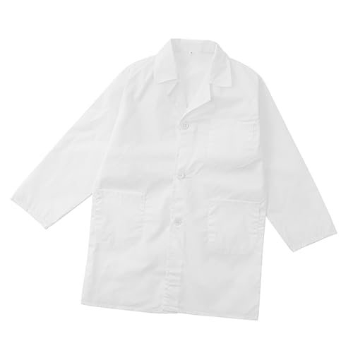 CLISPEED Wissenschaftler Kostümmantel Unisex Experimentiermantel mit Taschen Weicher Atmungsaktiver Stoff für Rollenspiele Karneval Schulaufführungen Vielseitiger Berufs kostüm Mantel von CLISPEED