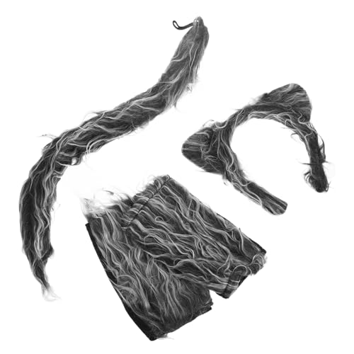 CLISPEED Wolf Kostüm Set Teilig mit Stirnband Handschuhen und Weiches Cosplay Zubehör für Halloween Karneval Werwolf Kostüm für Fasching und Kostümpartys von CLISPEED