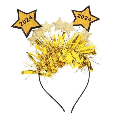 CLISPEED Year Stirnband mit Zahlen und Sternen Glitzerndes Party Haarband für Frauen Festliches Foto Requisit und Kreatives für Silvester und Neujahrsfeiern von CLISPEED