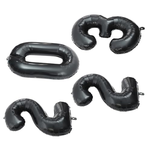 CLISPEED Zahlen Folienballons Schwarz Digital Aluminium Ballons für Neujahr Party Deko Fenster Wand Tisch Fotorequisiten von CLISPEED