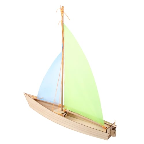 DIY Holz Segelboot Bausatz Selbstmontage Modellspielzeug für Vorgefertigten Holzstücken Stoffsegel Fördert Kreativität und Feinmotorik für Familienaktivitäten und von CLISPEED