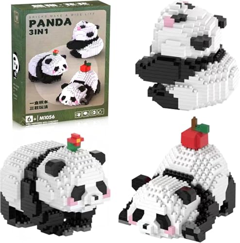 CLIUNT 3 in 1 Panda Bausteine Set, Panda Klemmbausteine, Niedlich Pandas Bricks,Tier Building Block Set, Mini Bausteine Pandas, Klemmbausteines Tiere, Geschenke für Erwachsene, Kinder CLIUNT 3 in 1 Panda Bausteine Set, Panda Klemmbausteine, Niedlich Pandas Bricks,Tier Building Block Set, Mini Bausteine Pandas, Klemmbausteines Tiere, Geschenke für Erwachsene, Kinder von CLIUNT