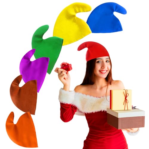 CLIUNT 7 Stück Zwergenmützen Bunte Zipfelmütze, Wichtelmütze Elfenmütze, Einheitsgröße Erwachsene zum Kostüm Zwerg oder Wichtel, für Karneval, Fasching, Halloween, Kostümzubehör, Mottoparty Accessoire CLIUNT 7 Stück Zwergenmützen Bunte Zipfelmütze, Wichtelmütze Elfenmütze, Einheitsgröße Erwachsene zum Kostüm Zwerg oder Wichtel, für Karneval, Fasching, Halloween, Kostümzubehör, Mottoparty Accessoire von CLIUNT