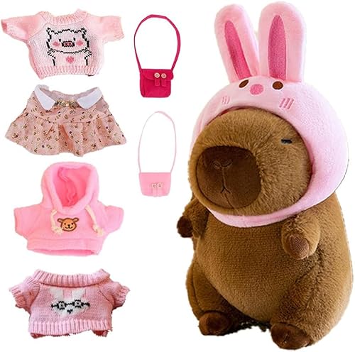 CLIUNT Capybara Plüschtier, Capybara Kuscheltier, Niedlichen Wasserschwein Kuscheltier, Capybara Plushies mit Kleidung und Accessoires, Stofftier-Wohndekoration für das Wohnzimmer CLIUNT Capybara Plüschtier, Capybara Kuscheltier, Niedlichen Wasserschwein Kuscheltier, Capybara Plushies mit Kleidung und Accessoires, Stofftier-Wohndekoration für das Wohnzimmer von CLIUNT