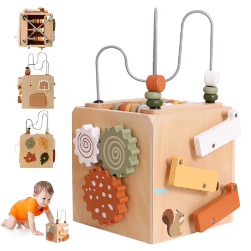 CLIUNT Motorikwürfel Montessori Spielzeug, 6 in 1 Aktivitätswürfel Baby Spielzeug, Montessori Spielwürfel für Kinder, Activity Würfel Baby Lernspielzeug für 12+ Monate CLIUNT Motorikwürfel Montessori Spielzeug, 6 in 1 Aktivitätswürfel Baby Spielzeug, Montessori Spielwürfel für Kinder, Activity Würfel Baby Lernspielzeug für 12+ Monate von CLIUNT