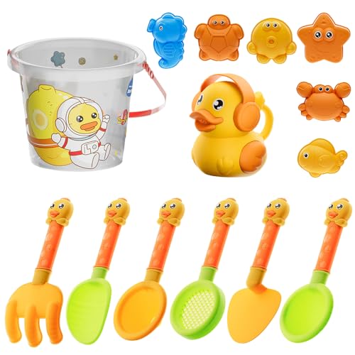 CLIUNT Sandspielzeug Set, 14 Stück Sandspielzeug Strandspielzeug Kinder, Sandspielzeug Set für Kinder, mit Eimer, Gießkanne, Schaufel, Sandformen, für Kinder Jungen Mädchen CLIUNT Sandspielzeug Set, 14 Stück Sandspielzeug Strandspielzeug Kinder, Sandspielzeug Set für Kinder, mit Eimer, Gießkanne, Schaufel, Sandformen, für Kinder Jungen Mädchen von CLIUNT