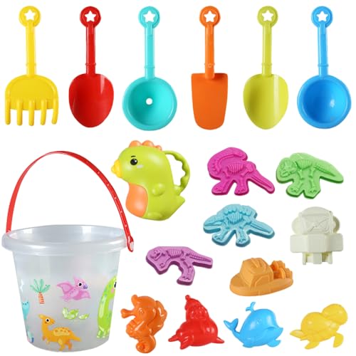 CLIUNT Strand Sandspielzeug Set, 18 Stück Sandkasten Strand Spielzeug, Beach Sand Toy Set, mit Eimer, Schaufel, Sandformen, Gießkanne für Kinder Jungen Mädchen CLIUNT Strand Sandspielzeug Set, 18 Stück Sandkasten Strand Spielzeug, Beach Sand Toy Set, mit Eimer, Schaufel, Sandformen, Gießkanne für Kinder Jungen Mädchen von CLIUNT