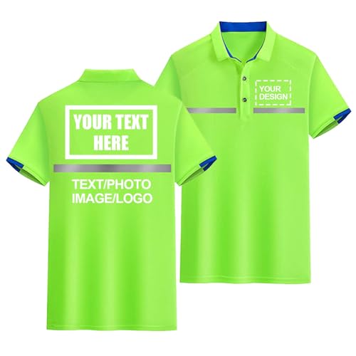 CLMETHE Benutzerdefinierte Hi Viz Vis Poloshirts Reflektierende Sicherheitsarbeit T-Shirt Polo Kurzarm Personalisiertes Logo Hohe Sichtbarkeit Tops Text Foto hinzufügen,Green-XL CLMETHE Benutzerdefinierte Hi Viz Vis Poloshirts Reflektierende Sicherheitsarbeit T-Shirt Polo Kurzarm Personalisiertes Logo Hohe Sichtbarkeit Tops Text Foto hinzufügen,Green-XL von CLMETHE