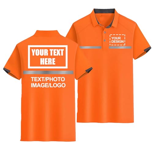 CLMETHE Benutzerdefinierte Hi Viz Vis Poloshirts Reflektierende Sicherheitsarbeit T-Shirt Polo Kurzarm Personalisiertes Logo Hohe Sichtbarkeit Tops Text Foto hinzufügen,Orange-4XL CLMETHE Benutzerdefinierte Hi Viz Vis Poloshirts Reflektierende Sicherheitsarbeit T-Shirt Polo Kurzarm Personalisiertes Logo Hohe Sichtbarkeit Tops Text Foto hinzufügen,Orange-4XL von CLMETHE