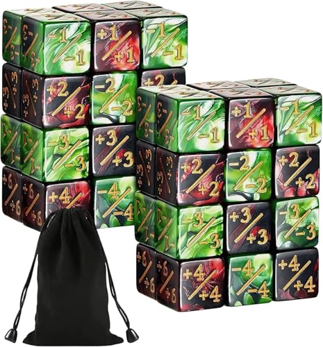 CLZEPHYR 48 Stücke Würfel Zähler, Grün-Violetter und Lila Blauer Polyedrische Würfel Set D6 Würfelzähler Token Magic Würfel Loyalität Kompatibel, MTG CCG Kartenspiel Zubehör mit Aufbewahrungsbeuteln CLZEPHYR 48 Stücke Würfel Zähler, Grün-Violetter und Lila Blauer Polyedrische Würfel Set D6 Würfelzähler Token Magic Würfel Loyalität Kompatibel, MTG CCG Kartenspiel Zubehör mit Aufbewahrungsbeuteln von CLZEPHYR