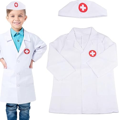 CLZEPHYR Arztkittel Kinder, Kinder Arzt Kostüm Arztkittel Laborkittel Krankenschwester Schürze und Kappe Doktor Zubehör Mädchen Jungen Spielzeug Geschenke ab 3 4 5 6 7 8 Jahre CLZEPHYR Arztkittel Kinder, Kinder Arzt Kostüm Arztkittel Laborkittel Krankenschwester Schürze und Kappe Doktor Zubehör Mädchen Jungen Spielzeug Geschenke ab 3 4 5 6 7 8 Jahre von CLZEPHYR