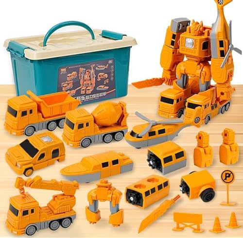 Magnetische Transformationstechnik-Autospielzeuge – Kinder Magnetischer Roboter Baufahrzeuge Spielzeug-Set, Geburtstag, Weihnachten, Erntedankfest, Geschenke für Kinder, Kleinkinder, Teenager, Jungen von CMANLNYK