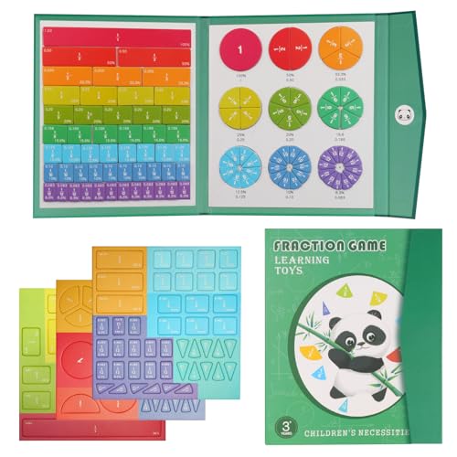 Montessori Magnetbuch Bruch Puzzle für Kinder - Kinder Mathematik Pädagogisches Puzzle Brüche Ressourcen, Spaß Zahlenspiele, Magnetische Bruchfliesen Kreise für Vorschule Grundschule Jungen Mädchen von CMANLNYK