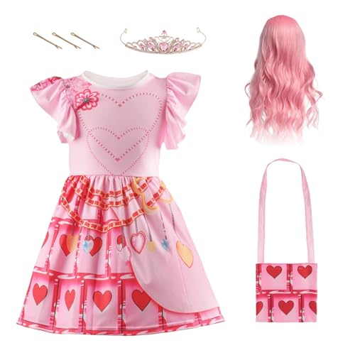 Rosa Prinzessin Mädchen Kostüm - Verkleidung Cosplay Outfit für Motto-Party, Karneval, Welttag des Buches, Halloween, Kinder, Mädchen, 130 cm von CMANLNYK