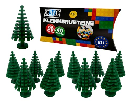 10 x Tanne Groß 4x4x6 Noppen Pflanze Baum Tannenbaumm Klemmbausteine vers. Farben zur Auswahl Wald Bausteine Noppensteine Nadelbaum (180 - Grün) von CMC imports