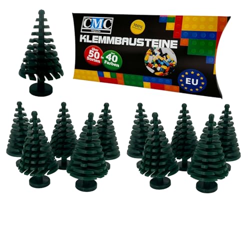 10 x Tanne Groß 4x4x6 Noppen Pflanze Baum Tannenbaumm Klemmbausteine vers. Farben zur Auswahl Wald Bausteine Noppensteine Nadelbaum (484 - Mossgrün) von CMC imports