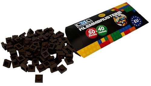 CMC imports 100 Klemmbausteine Bausteine 1x1 Noppen Fliesen Tiles Mosaik Noppen Kompatibel freie Auswahl 34 Farben (071 - Dunkel Braun) von CMC imports