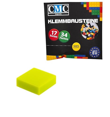 CMC imports 100 x Klemmbausteine Fliesen Tiles Bausteine 1x1 Noppen Kompatibel 34 Farben freie Farbenwahl (101 - Gras - Grün) von CMC imports