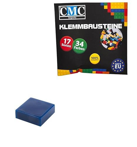 CMC imports 100 x Klemmbausteine Fliesen Tiles Bausteine 1x1 Noppen Kompatibel 34 Farben freie Farbenwahl (473 - Dunkel BAU) von CMC imports