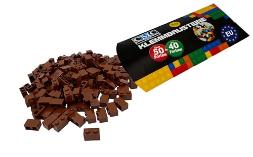 CMC imports 200 Klemmbausteine Briks Bausteine 1x2 Noppen Kompatibel freie Auswahl 35 Farben (090 Braun) von CMC imports