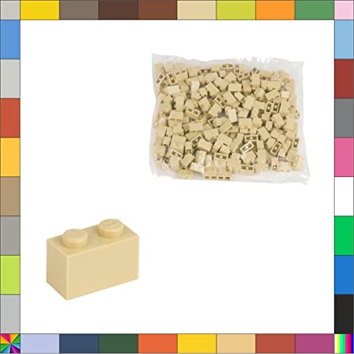 CMC imports 200 Klemmbausteine Briks Bausteine 1x2 Noppen Kompatibel freie Auswahl 35 Farben (094 Beige) von CMC imports