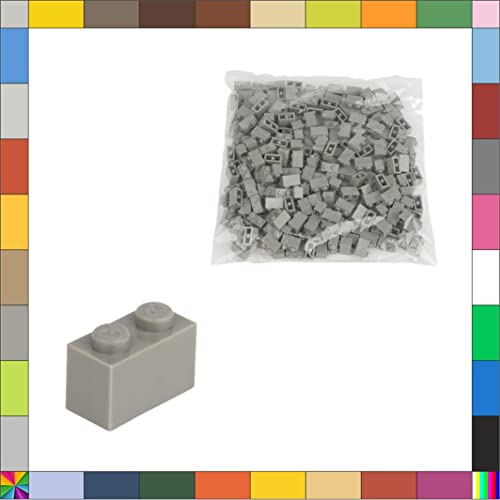 CMC imports 200 Klemmbausteine Briks Bausteine 1x2 Noppen Kompatibel freie Auswahl 35 Farben (280 Grau) von CMC imports