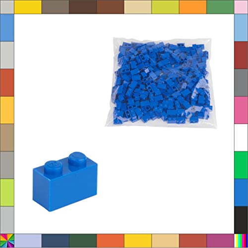 CMC imports 200 Klemmbausteine Briks Bausteine 1x2 Noppen Kompatibel freie Auswahl 35 Farben (663 Blau) von CMC imports