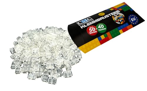 CMC imports 200 Klemmbausteine Briks Bausteine 1x2 Noppen Kompatibel freie Auswahl 35 Farben (920 Clear Klar/Transparent) von CMC imports