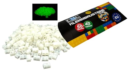 CMC imports 50 Klemmbausteine Bausteine 1x2 Noppen Kompatibel freie Auswahl 34 Farben (200 - Glow in The Dark) von CMC imports