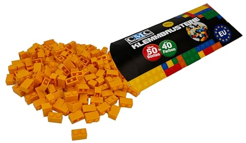 CMC imports 50 Klemmbausteine Bausteine 1x2 Noppen Kompatibel freie Auswahl 34 Farben (242 - Dunkel - Gelb) von CMC imports