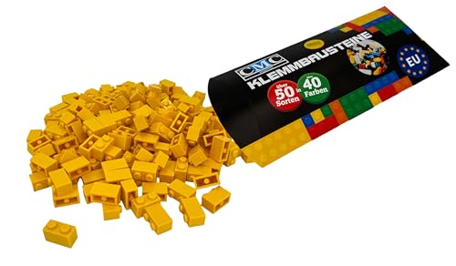 CMC imports 50 Klemmbausteine Bausteine 1x2 Noppen Kompatibel freie Auswahl 34 Farben (513 - Gelb) von CMC imports