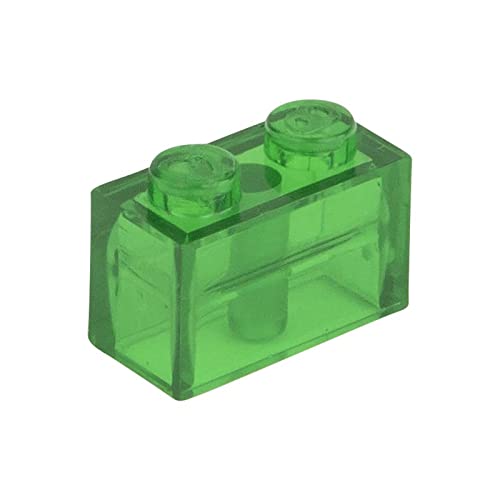 CMC imports 50 Klemmbausteine Bausteine 1x2 Noppen Kompatibel freie Auswahl 34 Farben (708 - Grün - Transparent) von CMC imports
