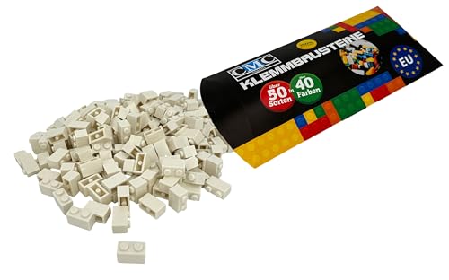 CMC imports 50 Klemmbausteine Bausteine 1x2 Noppen Kompatibel freie Auswahl 34 Farben (713 - Weiß) von CMC imports