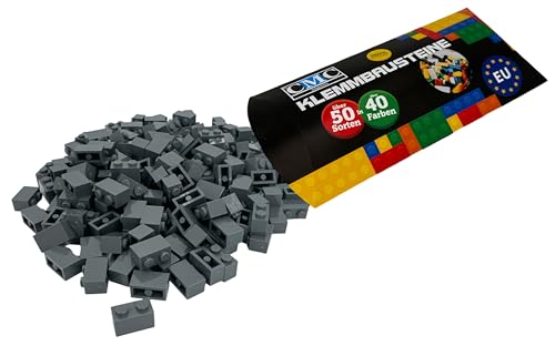 CMC imports 50 Klemmbausteine Bausteine 1x2 Noppen Kompatibel freie Auswahl 34 Farben (851 - Dunkel - Grau) von CMC imports