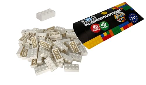 CMC imports 50 Klemmbausteine Bausteine 2x4 Noppen Kompatibel Bricks 8 Noppen freie Auswahl 34 Farben (713 - Weiß) von CMC imports