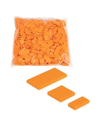 CMC imports 90 Klemmbausteine Fliesen Tiles Bausteine 1x2 2x2 2x4 Noppen Kompatibel freie Auswahl 34 Farben (150 - Hell Orange) von CMC imports
