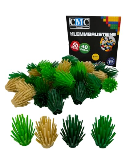 CMC imports 10 x Strauch Pflanze Busch Klemmbausteine vers. Farben zur Auswahl Hecke Bausteine Noppensteine (Mix-4) von CMC imports