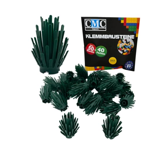 CMC imports 10 x Strauch Pflanze Busch Klemmbausteine vers. Farben zur Auswahl Hecke Bausteine Noppensteine (Moos Grün / 484) von CMC imports