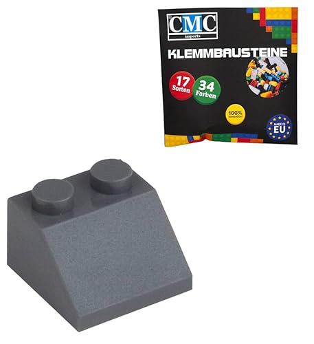 CMC imports 100 Klemmbausteine Dachsteine Dachbausteine Klemmbausteine 2x2 Noppen 45° Roof Slopes Ridged Tile vers. Farben (Dunkel - Grau / 851) von CMC imports