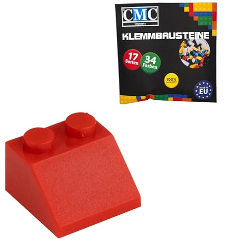CMC imports 100 Klemmbausteine Dachsteine Dachbausteine Klemmbausteine 2x2 Noppen 45° Roof Slopes Ridged Tile vers. Farben (Rot / 620) von CMC imports