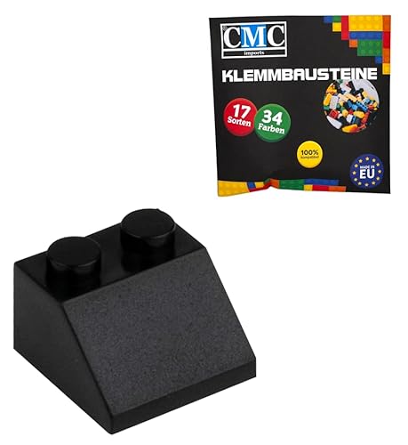 CMC imports 100 Klemmbausteine Dachsteine Dachbausteine Klemmbausteine 2x2 Noppen 45° Roof Slopes Ridged Tile vers. Farben (Schwarz / 650) von CMC imports