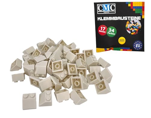 CMC imports 100 Klemmbausteine Dachsteine Dachbausteine Klemmbausteine 2x2 Noppen 45° Roof Slopes Ridged Tile vers. Farben (Weiß / 713) von CMC imports