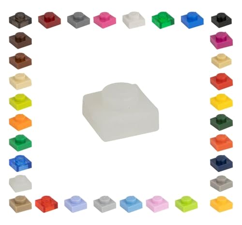CMC imports 100 Mosaik Fliesen Bausteine 1x1 Noppen Kompatibel 34 vers. Farben Tiles Klemmbausteine (200 - Glow in The Dark) von CMC imports