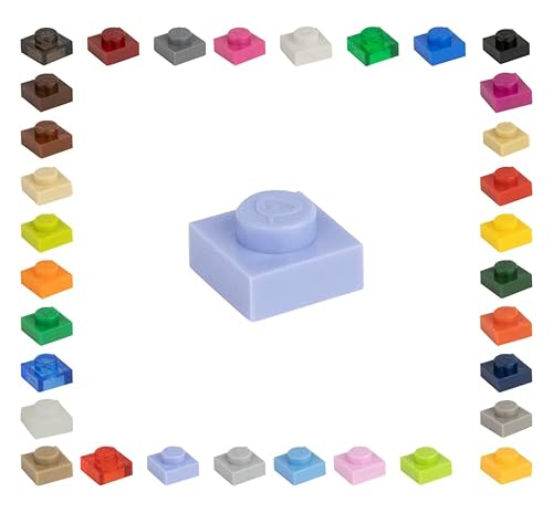 CMC imports 100 Mosaik Fliesen Bausteine 1x1 Noppen Kompatibel 34 vers. Farben Tiles Klemmbausteine (452 - Lavendel) von CMC imports