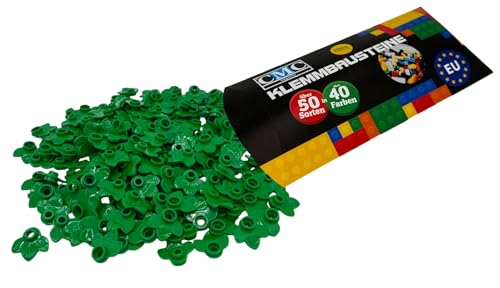 CMC imports 100 x Klemmbausteine Blüten Blatt Blume Pflanze Bausteine Kompatibel Blumen Blüte für Garten City Deko Wald 32607 versch. Farben (180 - Grün) von CMC imports
