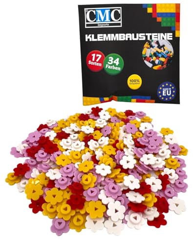 CMC imports 100 x Klemmbausteine Blüten Blume Pflanze Bausteine Kompatibel Blumen Blüte für Garten City Deko Wald 3742 versch. Farben (999 - Mix) von CMC imports