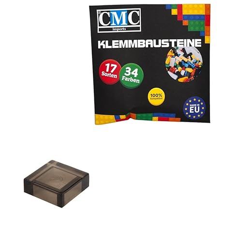 CMC imports 100 x Klemmbausteine Fliesen Tiles Bausteine 1x1 Noppen Kompatibel 34 Farben freie Farbenwahl (024 - Schwarz Transparent) von CMC imports