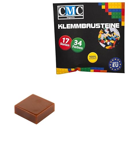 CMC imports 100 x Klemmbausteine Fliesen Tiles Bausteine 1x1 Noppen Kompatibel 34 Farben freie Farbenwahl (090 - Braun) von CMC imports